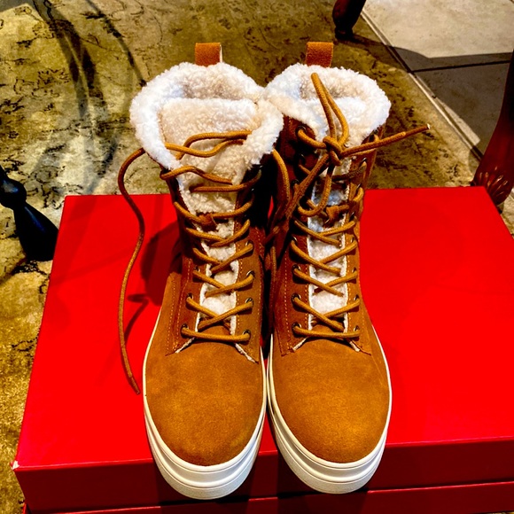 JSlides Suede Leather Fur Lined Waterproof Boots New NeverUsed